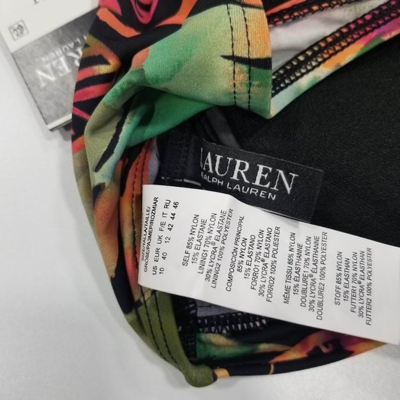 Lauren Ralph Lauren Surplice Underwire Bikini Top   Midnight Tropical Size 10 - Picture 9 of 11